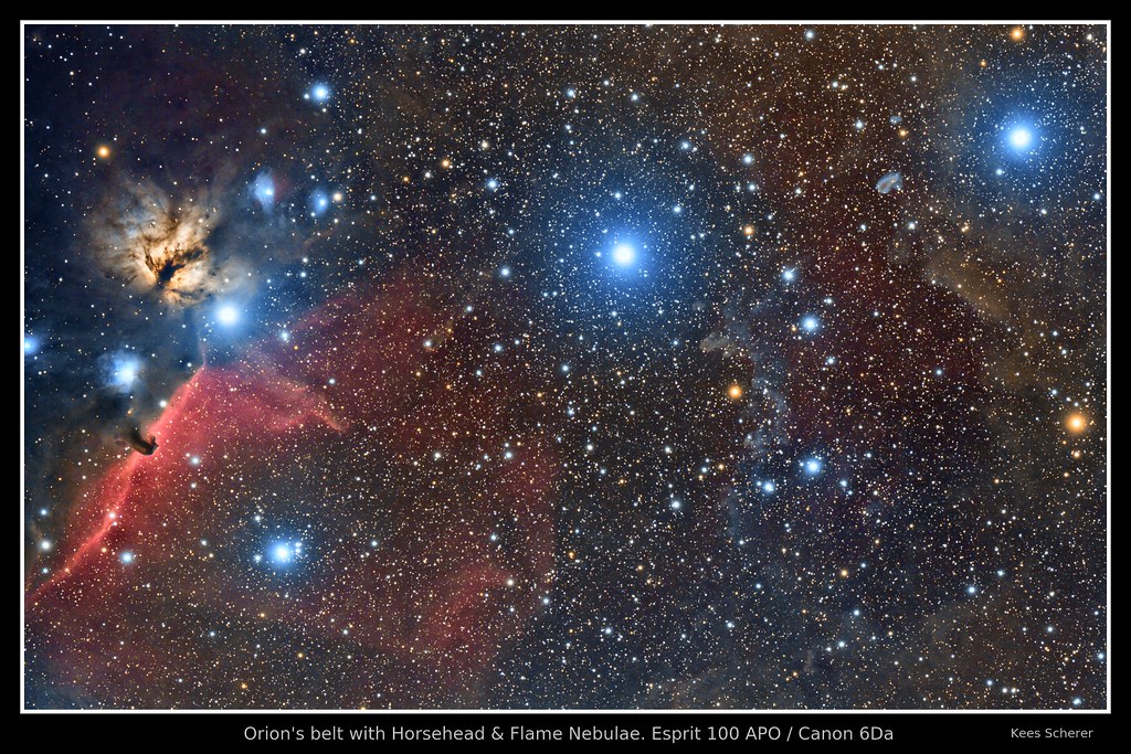 Alnitak, Alnilam, Mintaka. Orions Belt, Horsehead and Flame. DSLR Image V2, reprocessed and 2680x1697 resolution