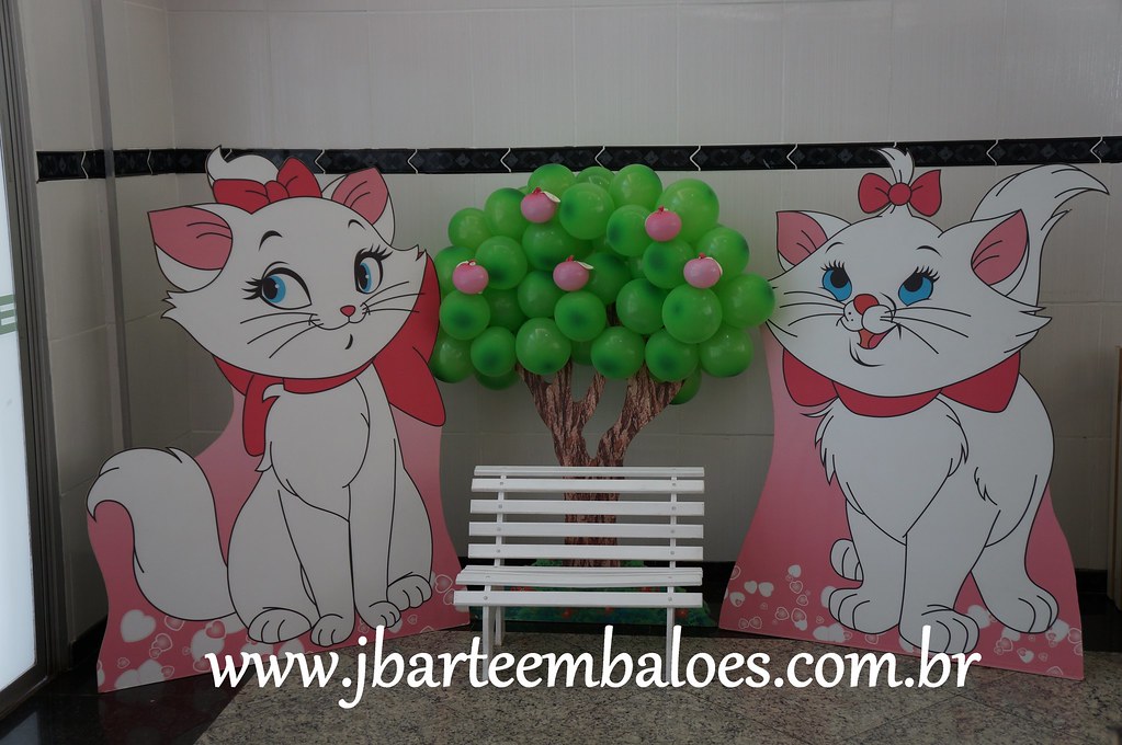 Gata Marie, decoração de mesa gatinha marie, JB Decorações