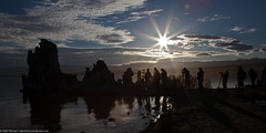 Photographers in silhouette at Mono Lake with Tufa Towers at Sunrise 16Oct2011.