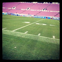 On the field at the Rose Bowl. #touchdown