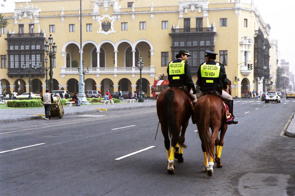 Peru Travel Photography Reisfotografie Lima Police on Horses.241 by Hans Hendriksen