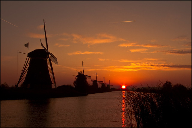 Sunrise at Kinderdijk, The Netherlands