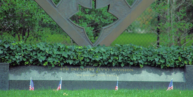 US Army 4th Infantry (Ivy) Division memorial - closeup - Memorial Drive - Arlilngton National Cemetery - 2011