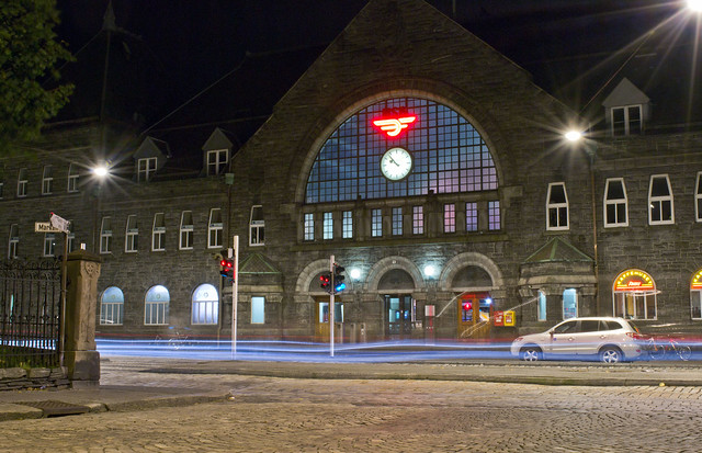 Bergen Train Station at Night