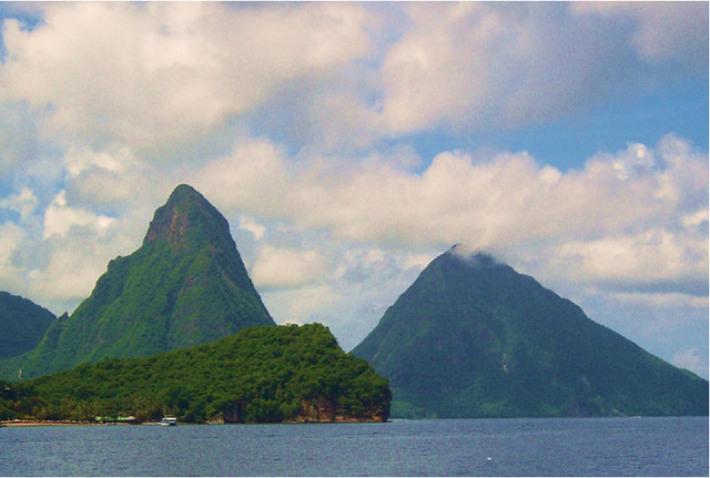 Beth Fasbinder: Sailing to the Pitons, Soufriere Bay,  St. Lucia