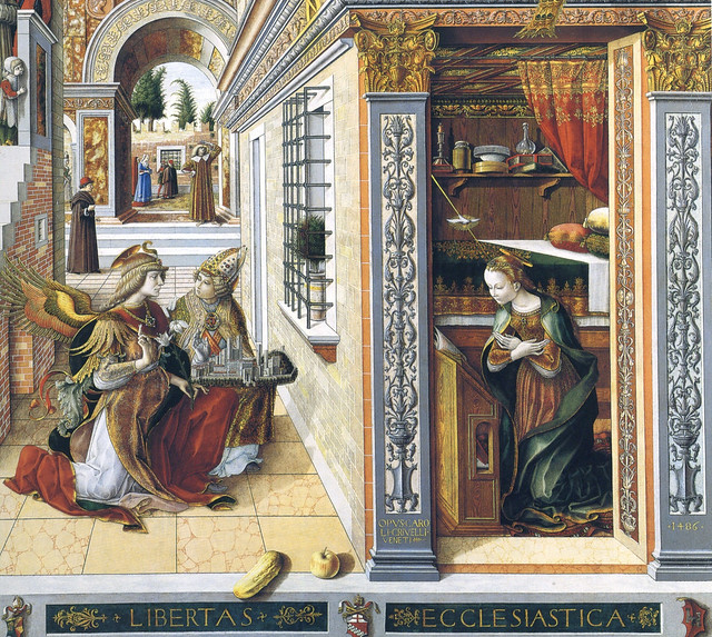 Carlo Crivelli - Annunciation with Saint Emidius, detail (1486)