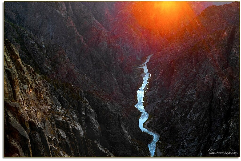 Deep Canyon Sunset Black Canyons of the Gunnison,NP,CO. by JMW Natures Images