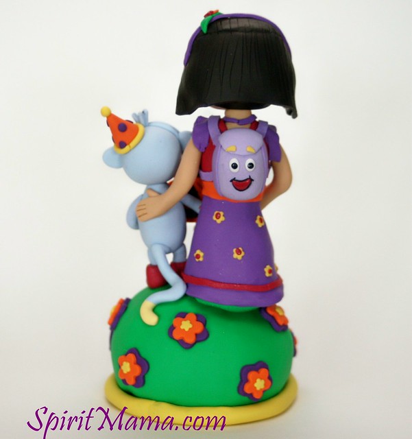 Dora in Purple Dress w Boots custom Cake Topper
