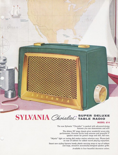 SYLVANIA Super Deluxe Table Radio Model 614 Dealer Sales Sheet (USA 1956)_01