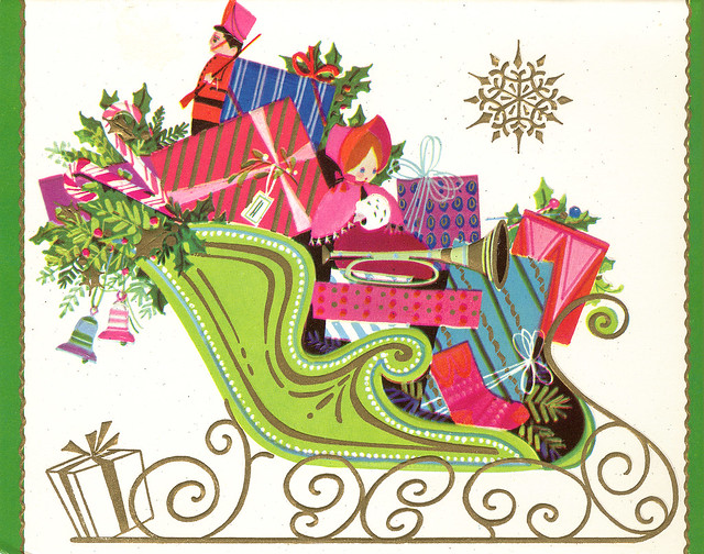 Lime Green Sleigh with Packages