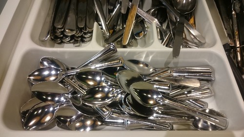 Teaspoons breeding in the drawer in the office kitchen
