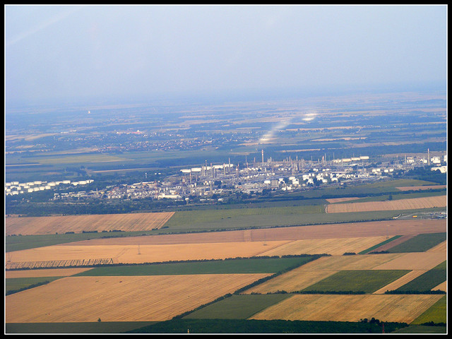 The Duna Refinery aerial view, Százhalombatta, Hungary
