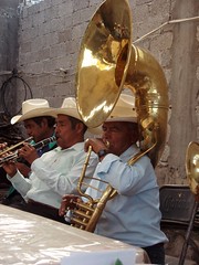 Banda en la Fiesta Guadalupana - Band playing at the Festival of the Virgin of Guadalupe, Nieves Ixpantepec, Oaxaca, Mexico