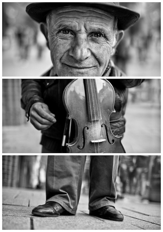 Triptychs of Strangers #26, The Fingercounting Violinist - Hamburg
