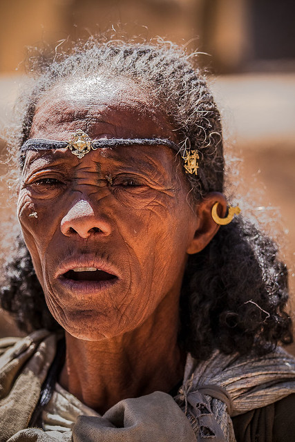 portrait of a lady outside the St. Mary Zion Church in axum, tigray