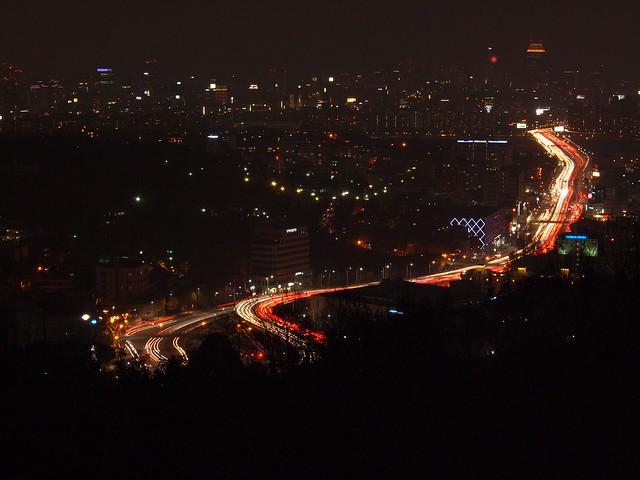 Light Trails-Night-Seoul-South Korea