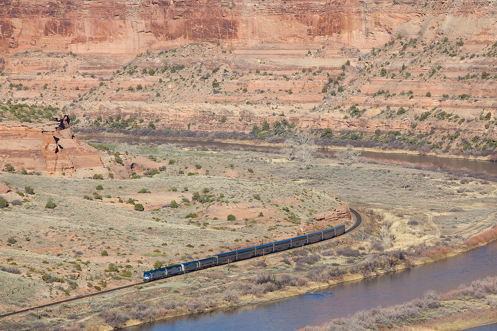 Ruby Canyon Auto Racks Amtrak 5, Highball Ruby Canyon! | Zephyr in Ruby Canyon. | Flickr