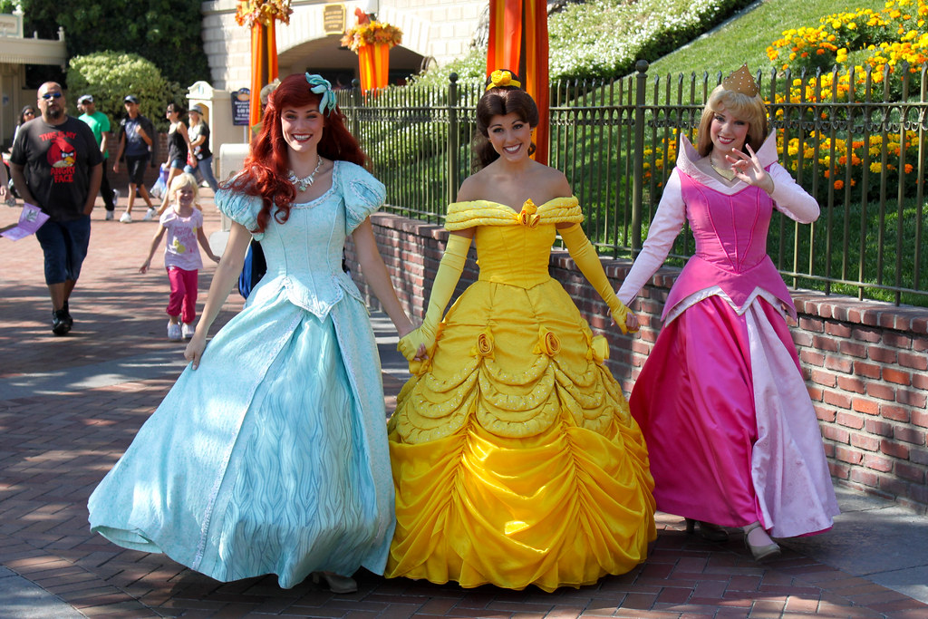 Ariel, Belle and Aurora take a stroll | Disneyland Park, Dis… | Flickr