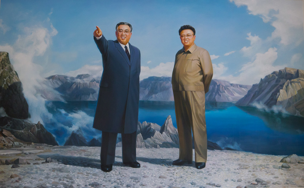 Kim Il-sung and his son Kim Jong-il.