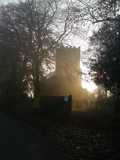 Hapton Church in a November morning mist.