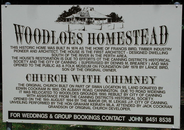 Woodloes Homestead sign