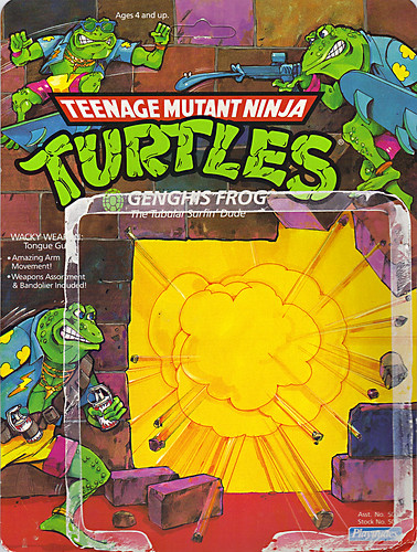 TEENAGE MUTANT NINJA TURTLES :: GENGHIS FROG .. card backer i (( 1989 )) by tOkKa