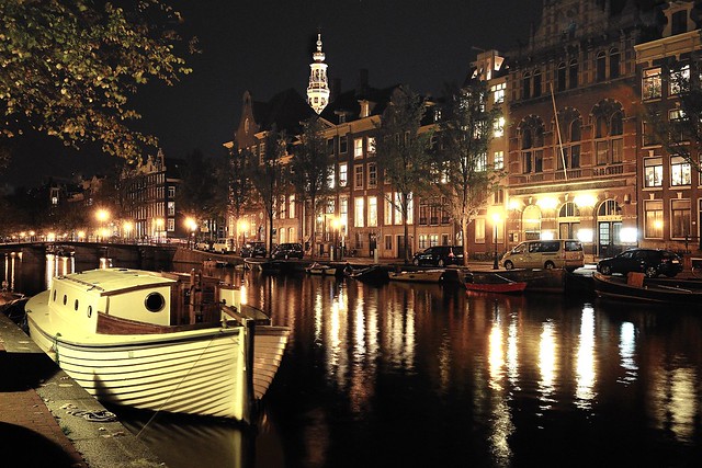 Amsterdam canal @ night