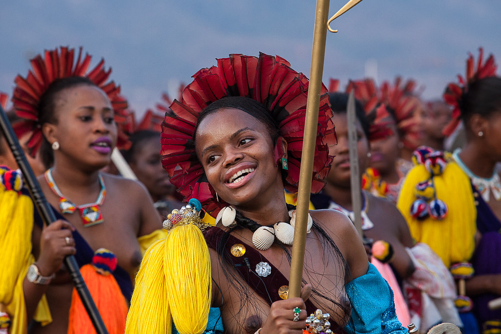 At Swazi ceremony Reed Dance, or Umhlanga. 