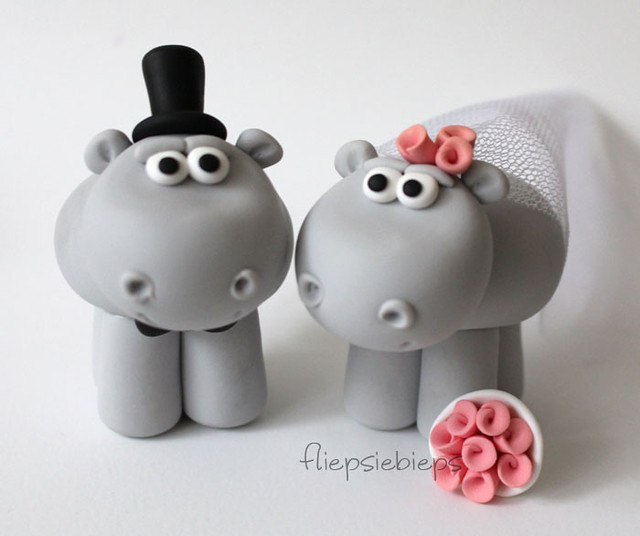 Hippo Wedding Cake Topper