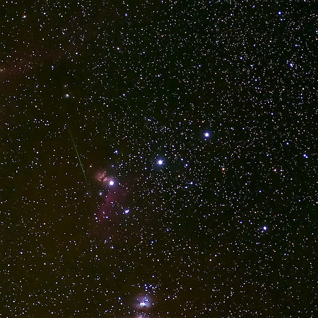 Meteor and Flame in Orion's Belt