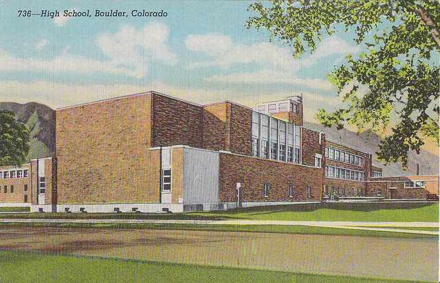 Vintage Postcard: Boulder High School