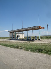 abandoned fuel station