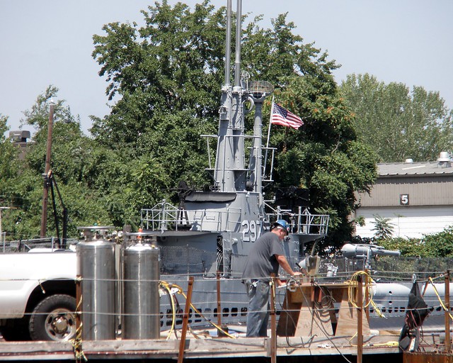 USS LING World War II Submarine on the Hackensack River, New Jersey