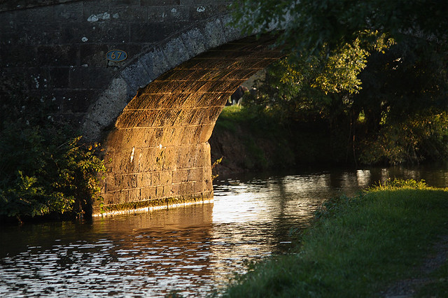 Beneath Ford Green Bridge (no.67), Lancaster Canal near Garstang, Lancashire, UK