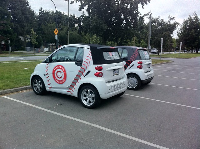 A couple of Vancouver Canadians Smart Cars