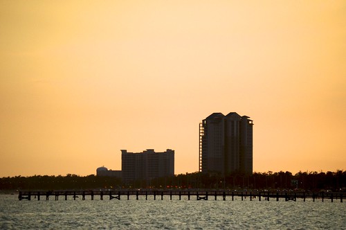 sunset orange beach gulfofmexico mississippi hotel coast pier gulf biloxi