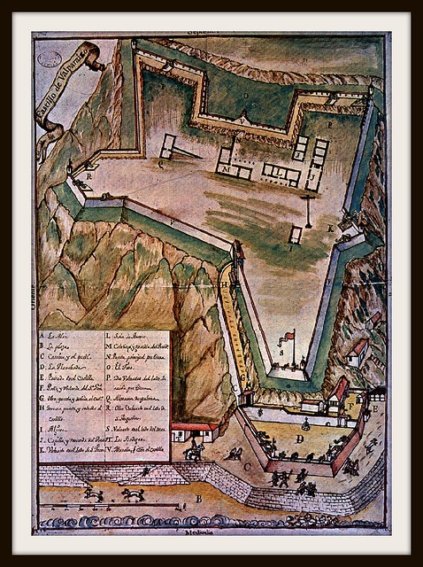 Plano de 1740 del Castillo Blanco o San José  de la defensa del puerto de Valparaiso