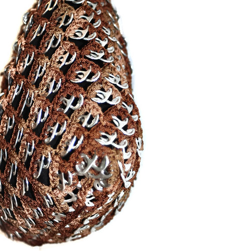 Brown crochet pop tab hobo bag | by PopTopDiva