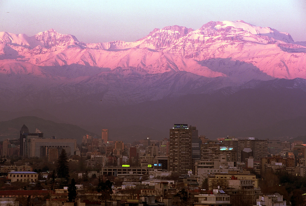 Andes Sunset above Santiago, Chile