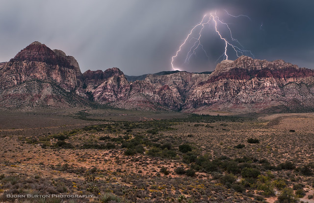 Red Rock Canyon with Lightning