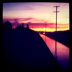 Sunset on canal #russellreno #turlock #summer #Sunset