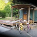 Bike parking in front of our yurt