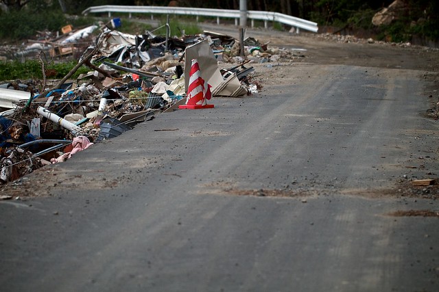 Road Washed away Nobiru Japan Earthquake Tsunami Disaster 2011 Miyagi Sendai