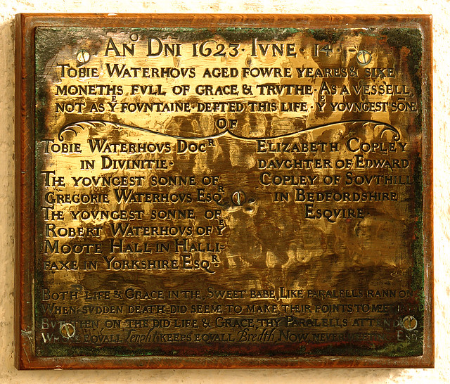 Whitwell, Derbyshire, St Lawrence's church, epitaph