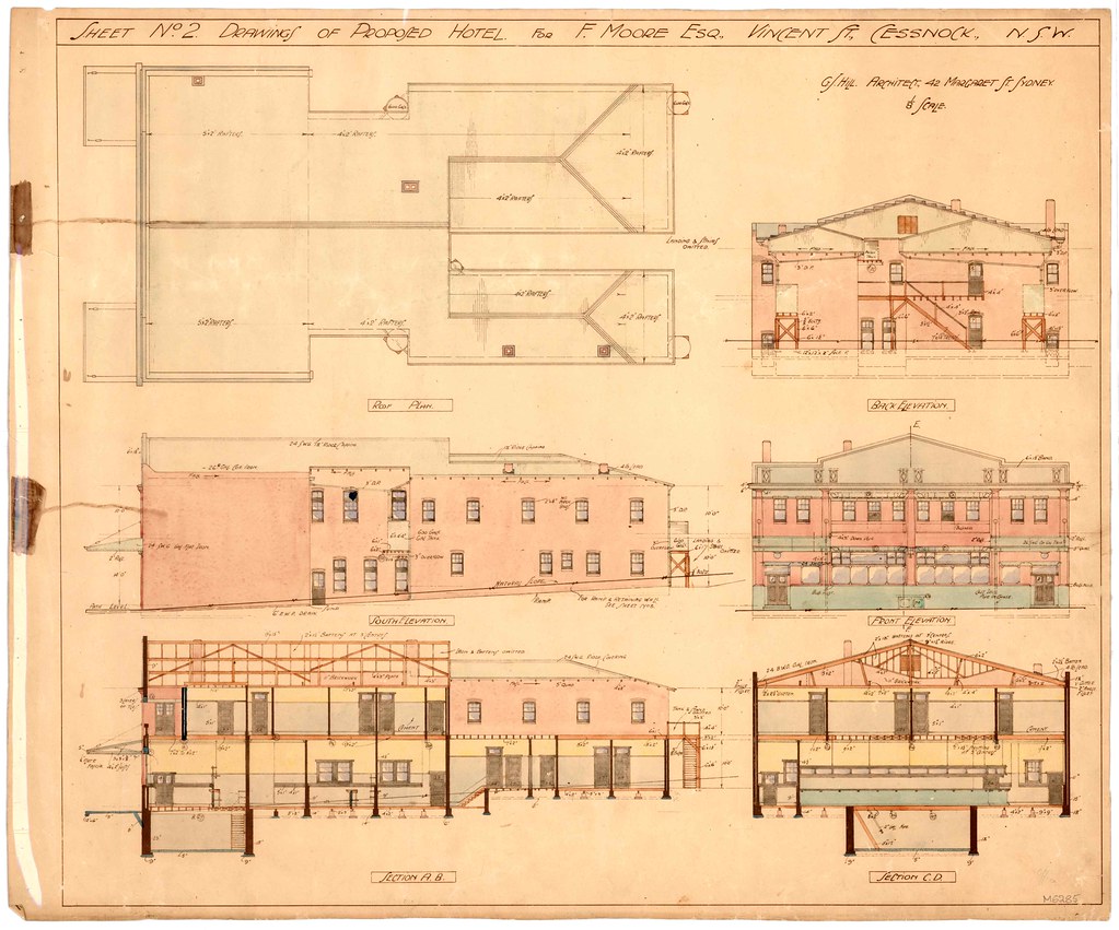 Architectural plan of the Wentworth Hotel, Vincent Street, Cessnock, NSW, Australia
