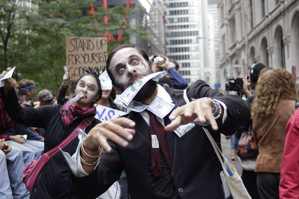 Zombie man at Occupy Wall Street