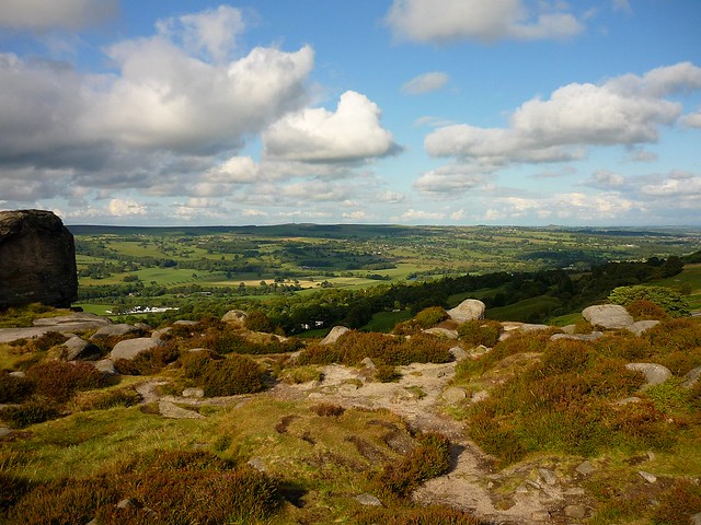 View over the Yorkshire Dales from the Cow and Calf rocks near Ilkley, West Yorkshire