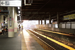 Kumagaya station dazzling with the evening sun