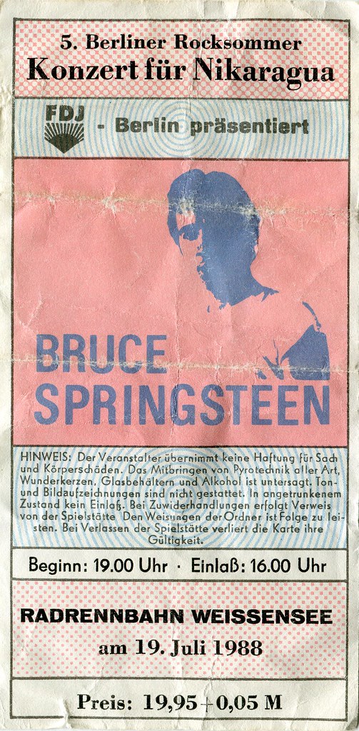 Bruce Springsteen concert ticket East-Berlin 1988 [found]