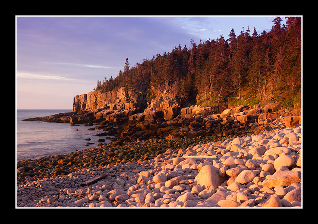 Otter Cliff from Monument Cove in Dawn Light, Acadia National Park